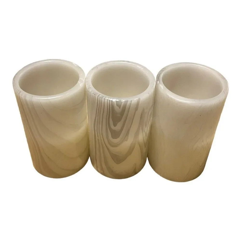 Z Gallerie Candle W/ Wood Grain Pattern Set Of 3 Lot Battery Powered Party